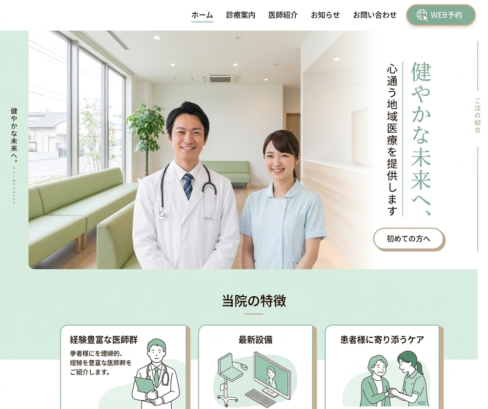 医療・クリニックのサイト(PC表示)