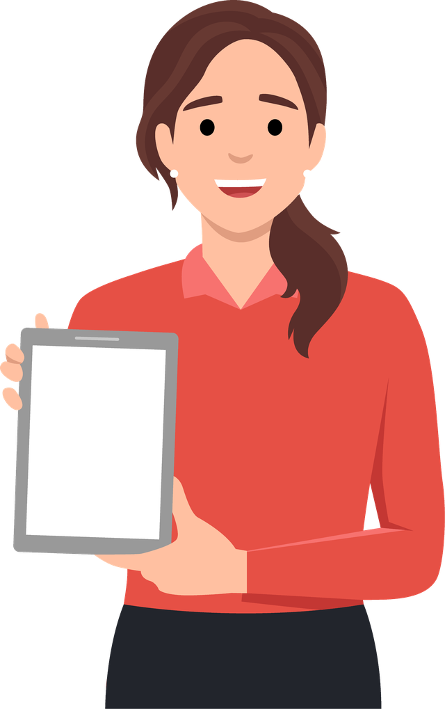 タブレットを持つ女性